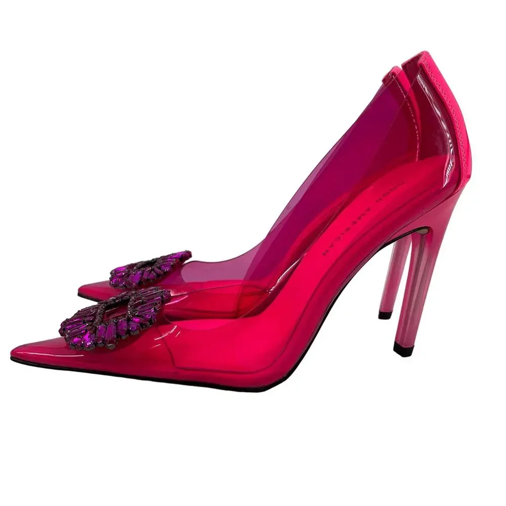 Good‎ American Cinder-Rella Pumps Size 6 Hot Pink Lucite GA275JPB-X